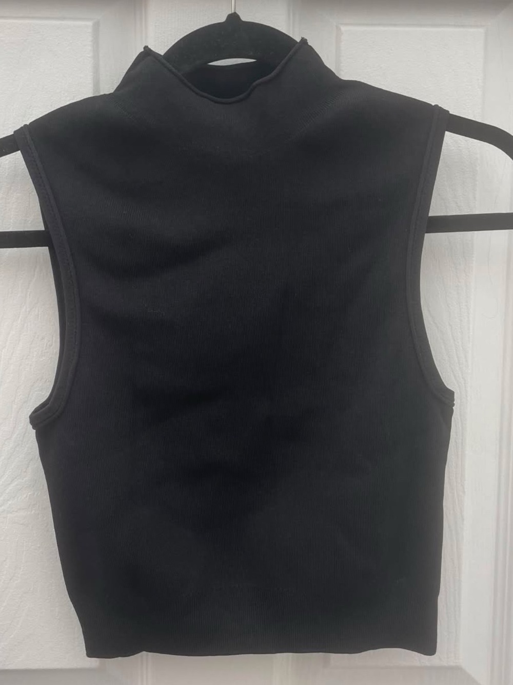 COS Black Ribbed Mock-Neck Sleeveless Tank